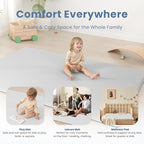 Baby Play Mat for Summer,1.3 Thick Memory Foam Cooling Floor Tummy Time Mat, Soft & Breathable, Non-Slip Rectangular for Toddlers’ Playtime & Rest(Grey,39"x59")