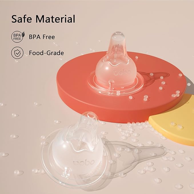 YOHKOH Baby Bottle Nipples for Wide Neck Bottles, 100% Natural Feel Silicone Nipples, BPA-Free (6m+, L, 4 Counts)