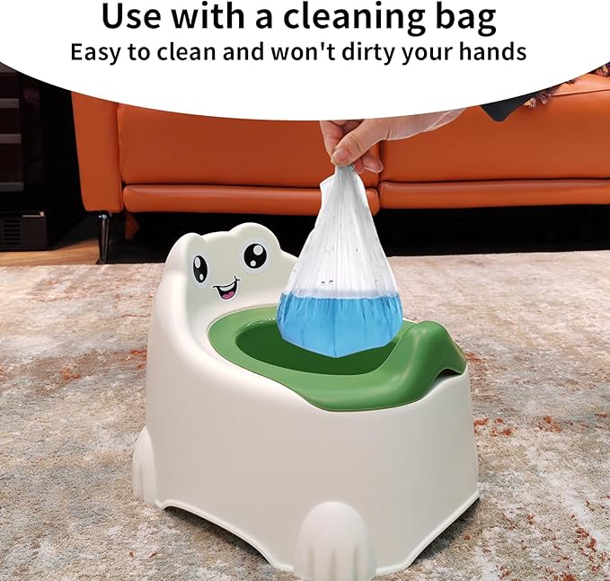 Potty Training Toilet Seat for Toddlers, Portable Travel Potty with Removable Bowl, Splash Guard, Frog Expression Sticker, Kids Potty for Boys Girls Ages 1-3(Pink)