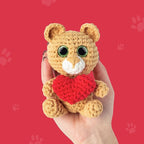 Cookie Box Crochet Kit for Beginners - Learn to Craft Amigurumi Stuffed Animals - Knitting Gift for Kids and Adults - Beginner-Friendly Yarn - Stitch-by-Stitch Video Tutorial - Bear Charlie