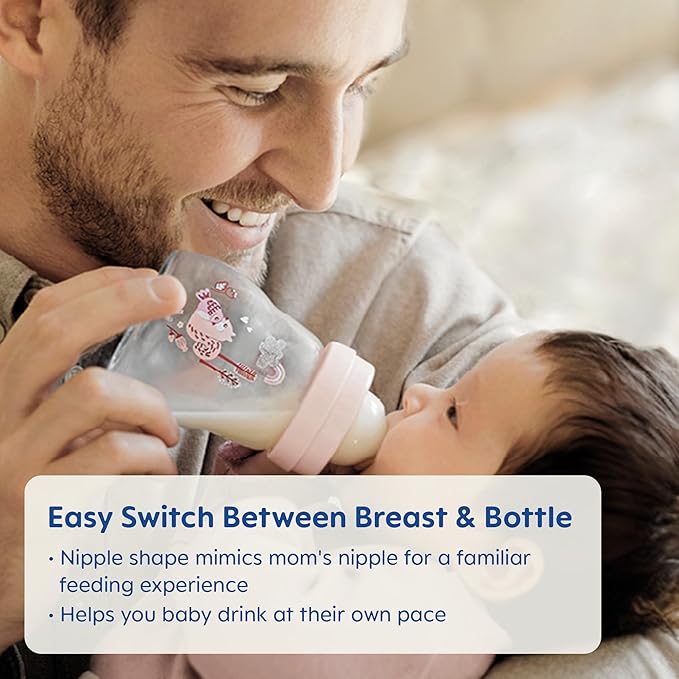 MAM Premium Glass Baby Bottles, Easy Switch Between Breast and Bottle, Feel Good Slow Flow, Newborn Essentials Must Have, 0+ Months, BPA Free, 6oz, Boy, 3 Pack