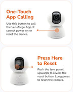 Sensforge 2.5K Indoor Pan-Tilt Dome Security Camera, AI Human & Pet Detection, 360° Coverage, Two-Way Audio, Dual-Band Wi-Fi (2.4G/5G), 64GB SD Card Included, No Monthly Fees