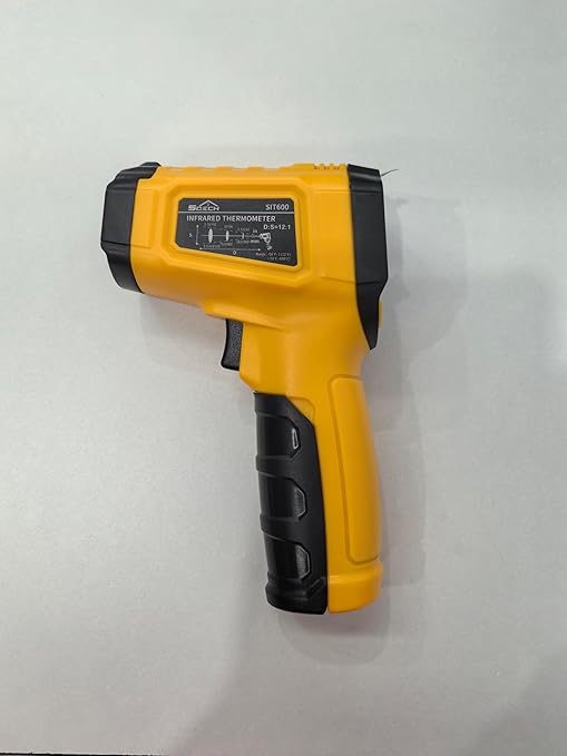Infrared Thermometer Gun,SQECH Laser Thermometer Gun -58℉～1112℉(-50℃～600℃),Non-Contact Temperature Gun with Adjustable Emissivity&Color Backlight for Cooking, Pizza Oven,BBQ,Fridge,Engine,HVAC(Yellow)