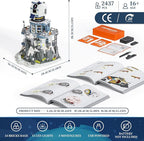 Alpine Observatory Lighting Building-Bricks Set with The Galaxy Projector, 2437 Pcs Space Themed Room Decor for Astronomy and Space Lovers