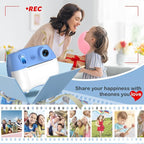 Instant Print Camera for Kids - Front Rear Dual Selfie Kid Print Camera, Fun Birthday Gift for Boys Ages 3-12, HD Digital Video Cameras, Easy to Use for Toddler - Blue