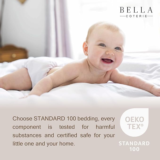 Bella Coterie Luxury Bamboo Viscose Crib Sheet | Organically Grown | Ultra Soft | Cooling for Better Sleep | Deep Pocket Fitted Sheet for Crib & Toddler Mattress | 100% Organically Grown [Grey Mist]
