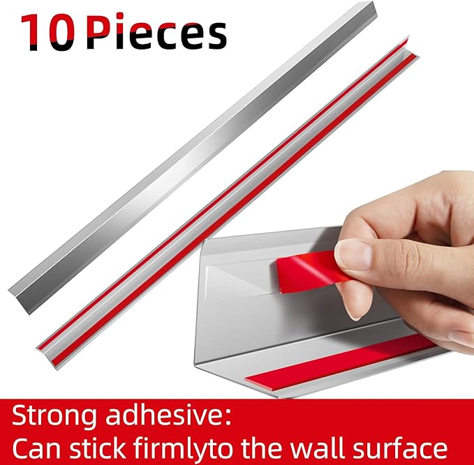 Stainless Steel Corner Guards 10 PCS Wall Corner Protector, 2 x 2 x 48 Inch Metal Corner Protectors for Walls, Silver