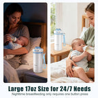Portable Bottle Warmer for Baby on The Go, 16.91oz 100% Faster Heating & Precise Temperature Control, Leak-Proof Design, Child Safety Lock, Ideal for Travel, Formula & Breast Milk Warmer