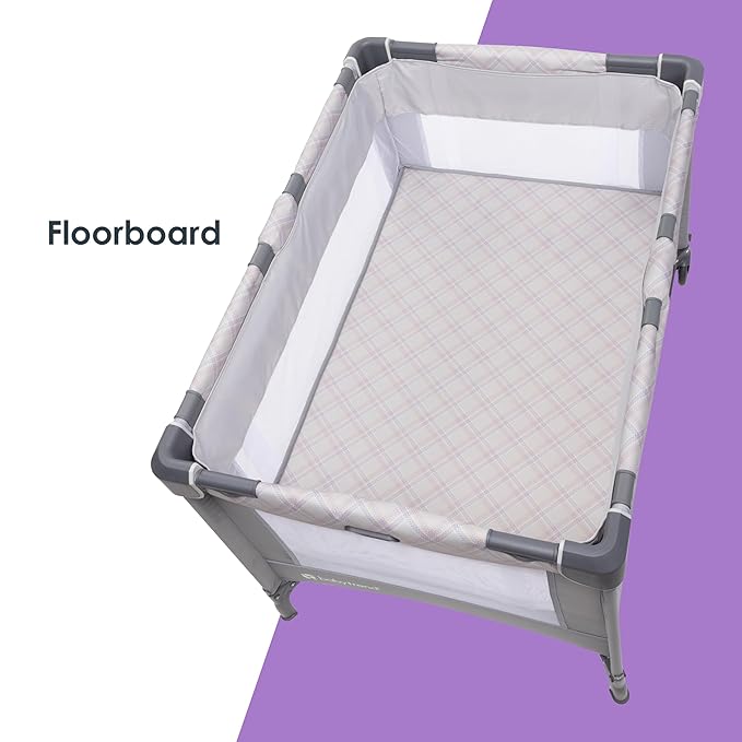 Baby Trend Lullaby Nursery Suite EZ-Fold Playard with Portable Rocking Lounger, Madrid Plaid