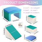 SURPCOS Foam Climbing Blocks for Toddlers - Soft Play Set for Toddlers 1-3 - Climbing Toys - Baby Climbing Gym Foam - with Slide Stairs and Tunnel - Great for All Ages (6 Pc Blue Soft Play Area Set)