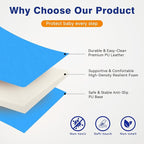 Foam Baby Play Mat: PU Leather Waterproof Kids Playmat - Trifold Floor Mat - Large Play Mat for Playpen Thick Pad Fodable Mattress Soft Toddler Mattress Infant Cushion for Preschool (Rainbow)