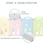 Fortella Cloud Castle Foldable Playpen, Baby Safety Play Yard with Whiteboard and Activity Wall, Indoors or Outdoors (Multicolor 14 Panel)