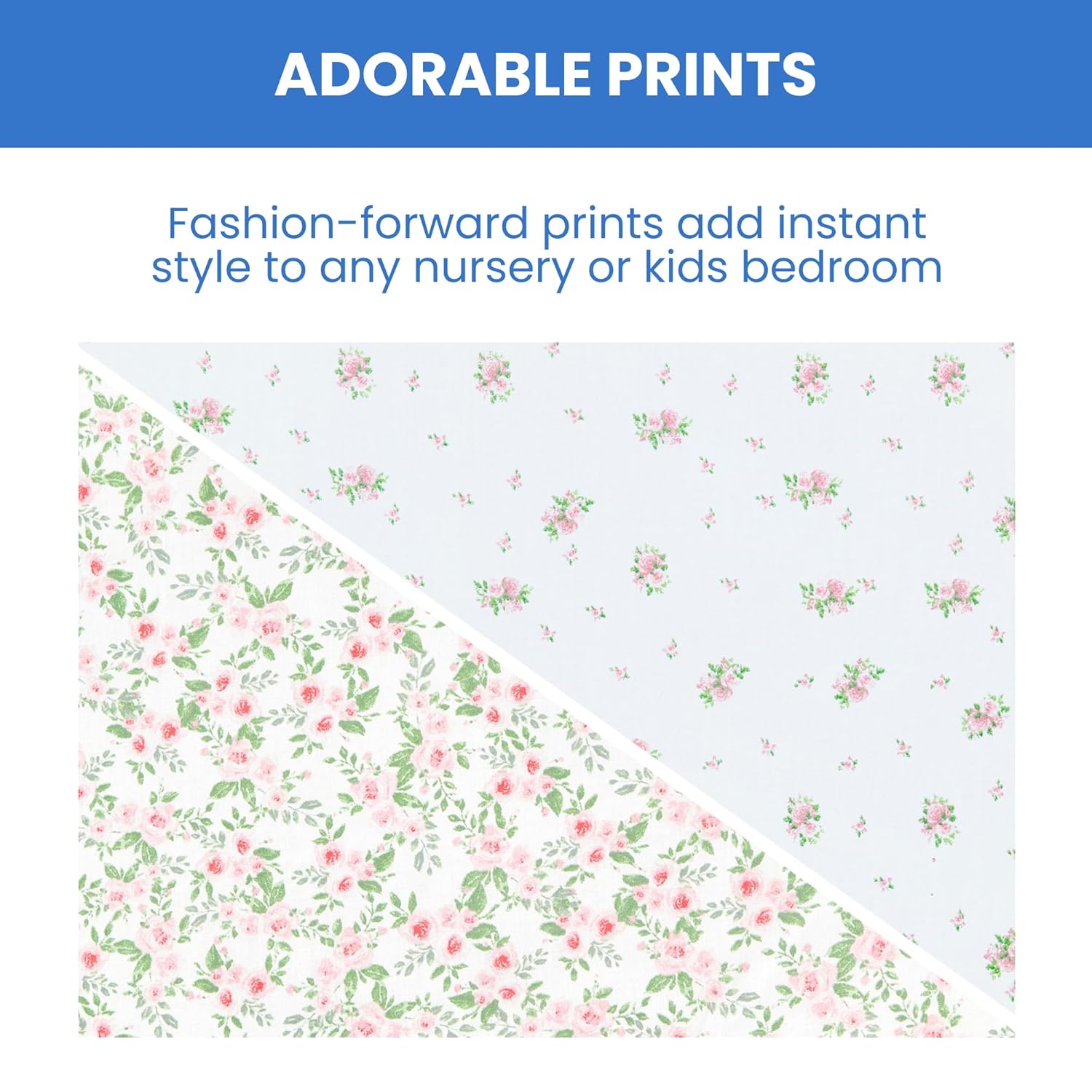 Delta Children Fitted Crib Sheets for Girls and Boys - Crib Sheet for Standard Crib and Toddler Mattresses - 28x52 Inch (Pack of 2), Pink Floral