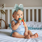 Baby Nylon Headbands Soft Hair Bow Elastics Hairbands Accessories for Baby Girls Newborn Infant Toddler Kids (Blue)