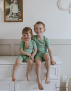 moimoln Pajamas Set 6M-5Y Solid Ribbed Unisex Baby & Toddler, Soft Viscose, Snug-Fit, Everyday Sleepwear