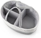 PandaEar Baby Diaper Caddy Organizer for Boys Girls, Portable Baby Diaper Basket, Travel Cotton Rope Diaper Caddy Change Organizer for Baby Shower Gifts Newborn Infants