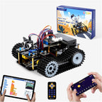 Robotics Kit for Kids Ages 8–12, Smart Robot Tank Car Compatible with Arduino & Scratch, STEM Toys for Boys Ages 8–12, App & Remote Control, Birthday Gift for Boys, Girls and Adults