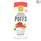 Serenity Kids 6+ Months Grain-Free Allergen-Safe Puffs for Toddlers & Babies - No Grains, Gluten, Nuts, Rice - Organic Veggies, Legumes, Olive Oil, Tomato & Herbs - 6 Count - Can Of Puffs