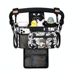 TOPDesign Universal Baby Stroller Organizer, Stroller Caddy with Detachable Mesh Bag & Heightened Insulated Cup Holders & Non-Slip Secure Hooks Accessories, Fits Most Strollers (Morning Glory)