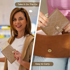 Melsbrinna Rfid Passport Holder for Travel women/Men, Cute Passport Wallet Rfid Blocking Card Slots, Rfid Passport Cover/CaseTravel Wallet, Passport Book Holder (1, LG KHAKI)