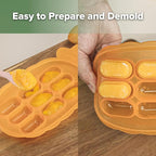 haakaa Silicone Nibble Freezer Tray -Breastmilk Teething Popsicle Mold - Baby Fruit Food Feeder Teether Tray - Baby Food Maker - Ice Cube Tray - 4 Months+ Babies - BPA Free -Apricot