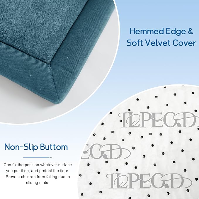 Baby Play Mat for Floor Tummy Time Mat Nursery Rug Muscle Mat Area Rug Playroom Rug Tatami Mat 6'7"x4'11" Memory Foam 1.3" Thick Crawling Mat For Babies,Toddlers, Infants, Kids,Floor Mat(Green)