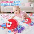 Golray Baby Crawling Toys 12-18 Months, Musical Dancing Tummy Time Red Crab with 50 Songs, Walking Moving Baby Sensory Toys, Toddlers Girls Boys Birthday Gifts for Infants 1-3 Years Old