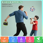 Mgaolo Upgraded Mini Karaoke Machine Toy for Kids, Portable Bluetooth Speaker with 2 Wireless Mics, Emoji & Colorful LED Lights, Home Travel & Party Play Gifts for Boys Girls (Green)