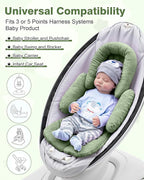 Infant Car Seat Head Support with Extra Shoulder Covers Set, Thickened Carseat Cushion for Baby, Breathable Newborn Carseat Insert for Stroller Swing