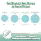 wegreeco Nursing Breast Pads (14 Pack) + Laundry Bag & Travel Storage Bag, 4.7 inch - Washable & Reusable Breastfeeding Nursing Pads (Plain Shape, Light Blue, Large)