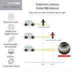 Toddler Harness Walking Leash- Child Anti Lost Wrist Link - Child Safety Harness - Upgrade with Reflective(6.5ft) - for Boys and Girls,Not Easy to Open Without Key (Cool Black)