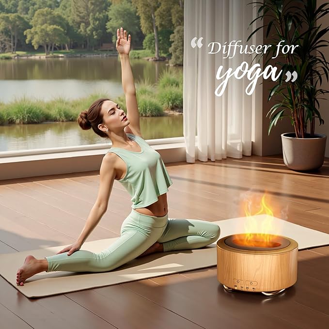 Essential Oil Diffuser for Home: 500ML Aroma Diffuser for Hotel Office Yoga Room - Humidifier with 9 Colors LED Night Light for Kids/Women Home Relaxation, Light Yellow