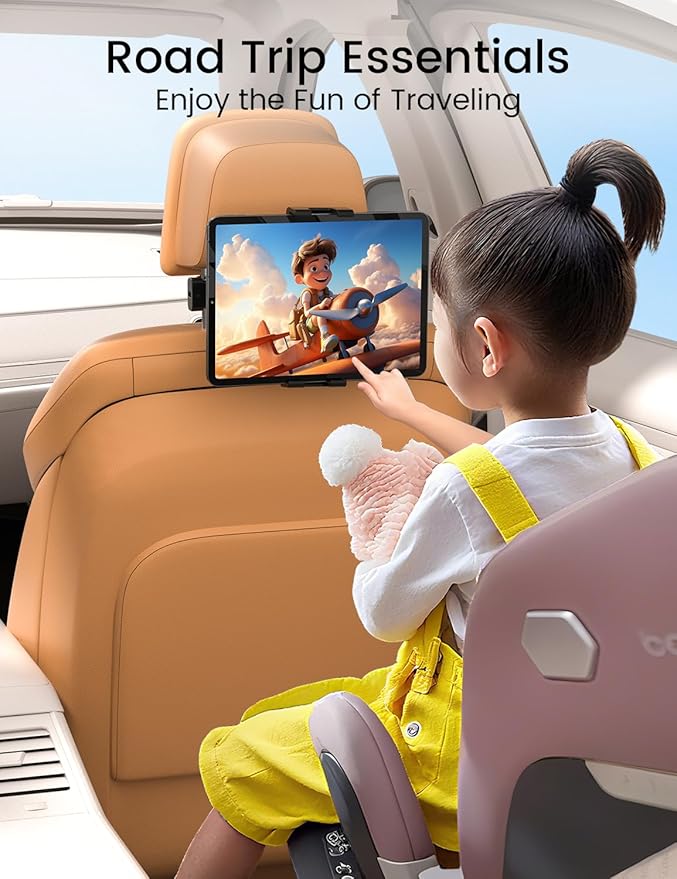 OHLPRO Headrest Tablet Holder for Car Back Seat iPad Mount Compatible with 4.7-13" Tablet Phone for iPad Pro Air Mini Galaxy Tab and Devices for Kids, Road Trip Essentials