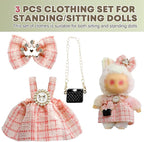 Clothes for LA BUBU 17cm Doll (NO Doll),Outfit for LA BUBU,Dress and Hairpin Set for LABUBU Dress Up,Accessories for LA BUBU