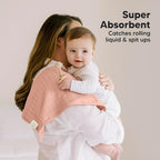 5-Pack Cotton Muslin Burp Cloths Baby Girls, Boys - Soft & Absorbent Spit Up Burp Rags, Large Muslin Towel, Cotton Wash Cloths for Babies, Newborn, Infant, No Shrink,Durable (Lavender)