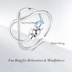 INFUSEU Funny Spinner Fidget Rings for Women Girls Anti Anxiety Stress Worry, Adjustable Size