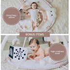 6-in-1 XL Play Mat & Play Gym, Baby Gym, Baby Activity Gym, Sensory Exploration and Motor Skill Development Toys (Blush)