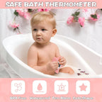 Safety Baby Bath Thermometer with Upgraded Chip, Digital Water Thermometer for Infants Bathtub, Accurate Temperature Testing and Color Alarm, Switching Between ℉ and ℃