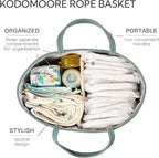 Diaper Caddy Organizer, Empty Gift Basket for Newborn Essentials, Baby Storage Basket, Stylish Gift Bag for Baby Shower, Boys and Girls – Large, Sage Green