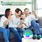 Mgaolo Mini Karaoke Machine for Kids Adults,Portable Bluetooth Speaker with 2 Wireless Microphones,Gift Toys with MP3 Player for Boys Girls 3-12 Year Old Birthday Family Home Party Present (Green)