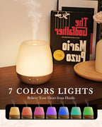Glass Essential Oil Diffuser, 180ml Ultrasonic Aroma Diffuser for Essential Oil Large Room, Auto-Off Timer & Night Light with 7 Mood Lights, Quiet, Air Diffusers for Home Bedroom Office, Gift Idea