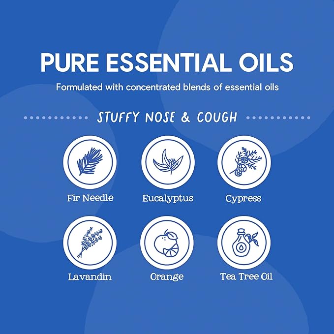 Oilogic Stuffy Nose & Cough Vapor Bath & Roll-On Essential Oil for Babies & Toddlers - Gentle Baby Bath Essentials Soothe & Comfort - Pediatrician-Tested & Safe for Babies