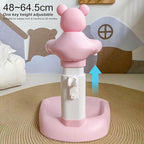 Adjustable Baby Shower Stand with Anti-Slip Base, Huggable Bear Bath Support, Portable Baby Shower Stand, Bath Shower Standing Support Baby Bath Stand for Infants Babys Pink Bear