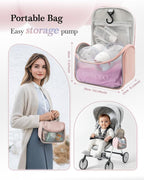 ABP-1508 Hands Free Breast Pump Wearable with Storage Bag, Wearable Breastfeeding Pump Strong Suction, Low Noise, 3 Modes 9 Levels, with 21/24mm Insert/Flange, 2 Pack (White)