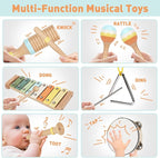 Toys for 1 2 3 4 Year Old Boys Girls, Musical Instruments Set for Toddler Age 1-2 2-3 3-4, Baby Montessori Toy Gifts for Early Learning, Christmas Birthday Gift for Toddler Boy Girl Toys