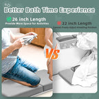 IFNOW Baby Bath Kneeler and Elbow Rest Pad Set - 26'' Extra Long and 2.4'' Thick, Quick Dry Kneeling Pad for Bathing Baby with Knee & Arm Support, Foldable Non-Slip Bathtub Mat with Toys Organizer