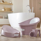 Shnuggle Newborn Baby Bath | Built in Support Bump and Soft Backrest | Suitable from Newborn | Bath Seat Support Includes Plug | Blossom Pink