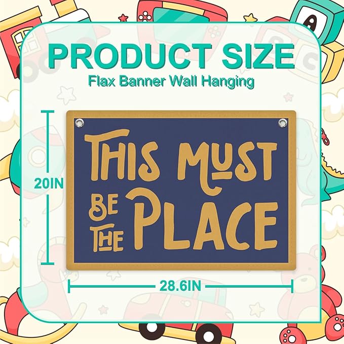 This Must Be The Place Banner, Trendy Retro Wall Hanging, Inspirational Wall Decor, Nostalgic Banner Flag, Wall Flag Living Room Bedroom Office Apartment Gallery Decor, Banner for Room