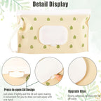 FEBSNOW 4 Pack Portable Refillable Baby Wipes Dispenser, Boho Style Rectangular EVA Wipes Case, Multicolor