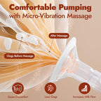 NCVI 2-in-1 Electric Breast Pump with Wearable Cups, Spa-Like Comfort with VibeRelief Massage Micro-Vibration, Hospital-Grade Suction, Pain Relief & Fully Customizable Portable Breastfeeding Pump